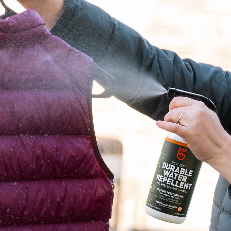 GEAR AID Revivex Durable Water Repellent (DWR) Spray for Waterproofing  Restoring Performance on Nylon Jackets  Gore-TEX  Paddle and Camping Gear  Non-aerosol  5 oz - Image 3